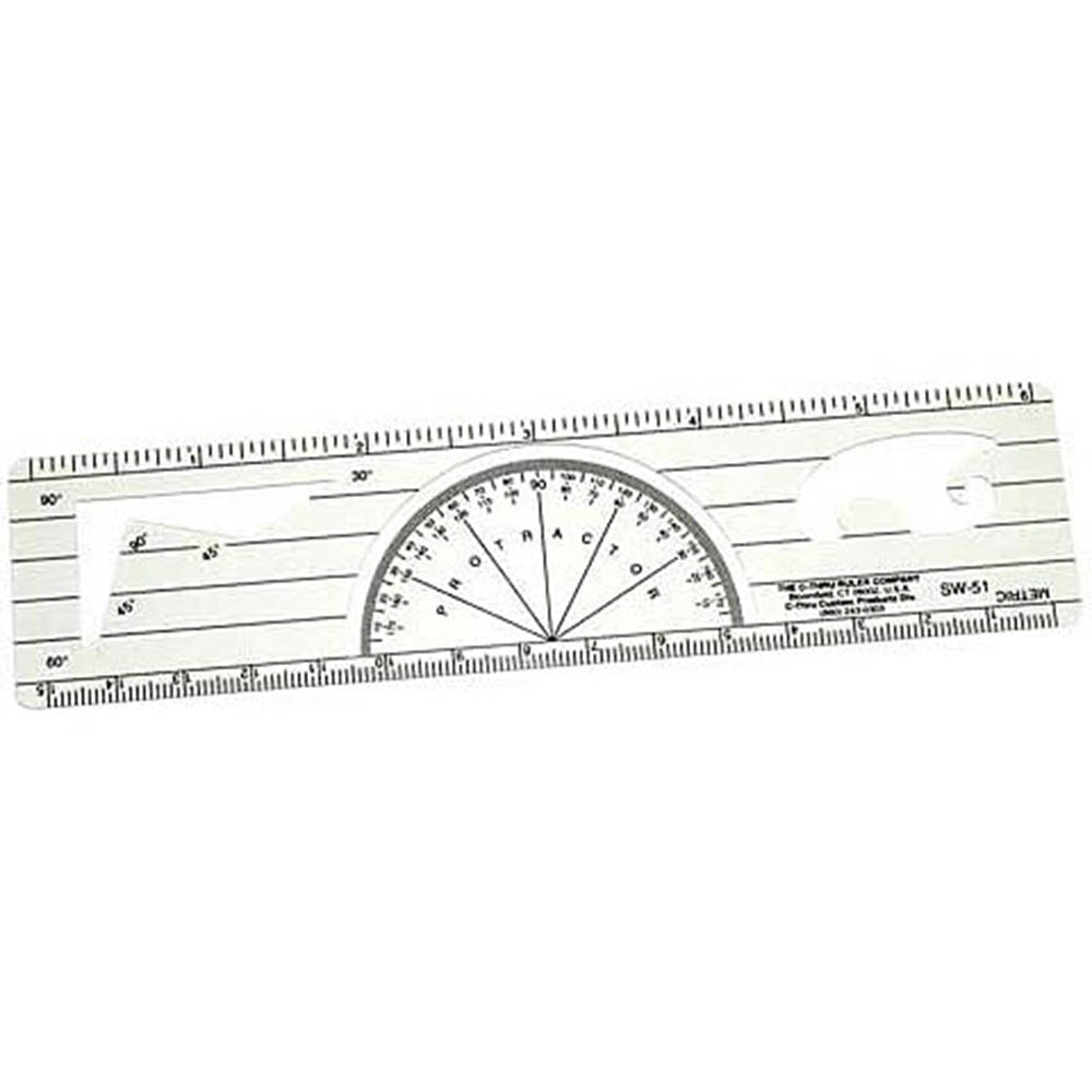 C-Thru, Protractor, Ruler, 6"x1.5"